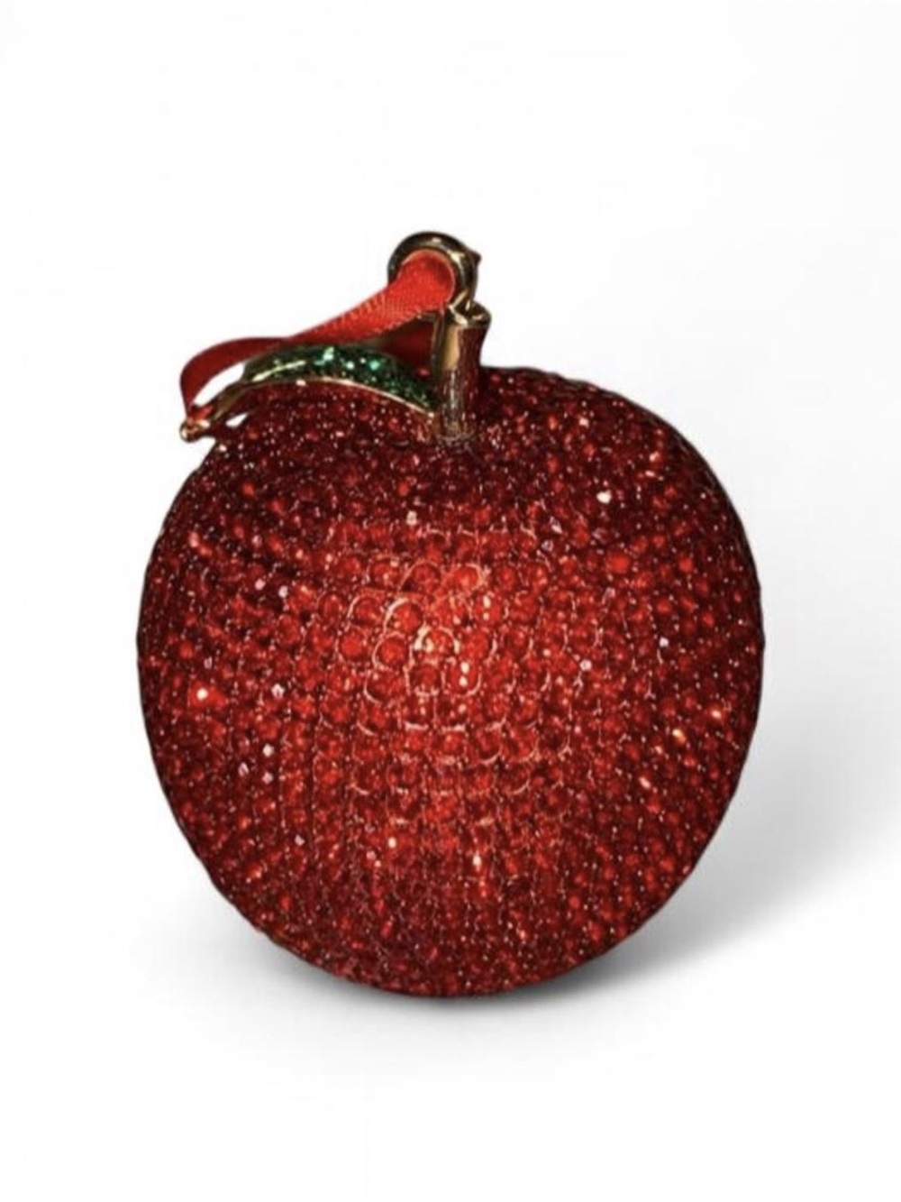 Piper K Teacher's Red Apple Ornament Pave Glass Crystals Collectible Gift